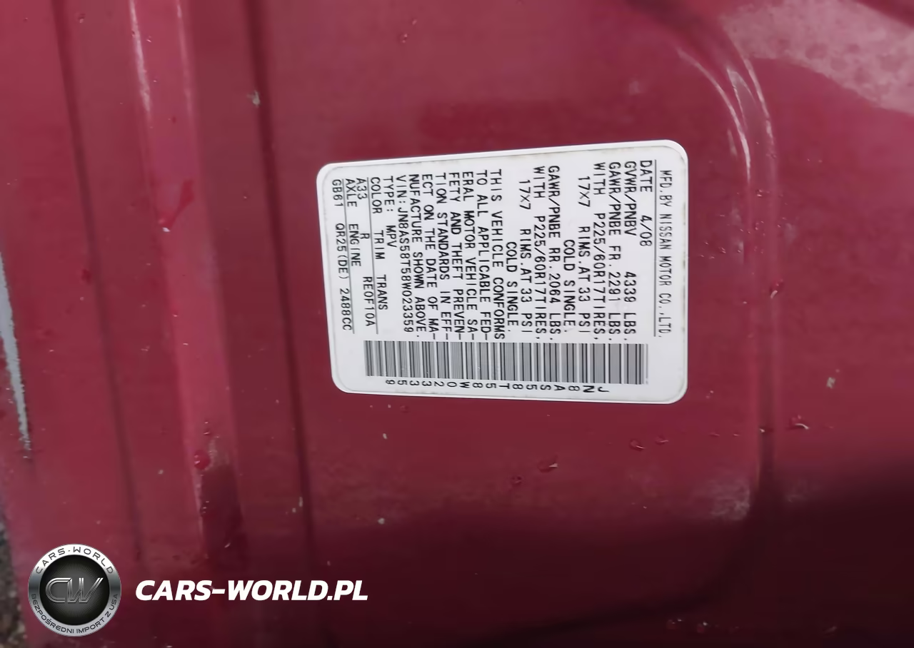 2008 Nissan Rogue Sl VIN:JN8AS58T58W023359 - 9