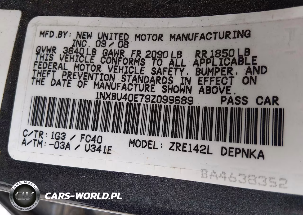 2009 Toyota Corolla Xle VIN:1NXBU40E79Z099689 - 9