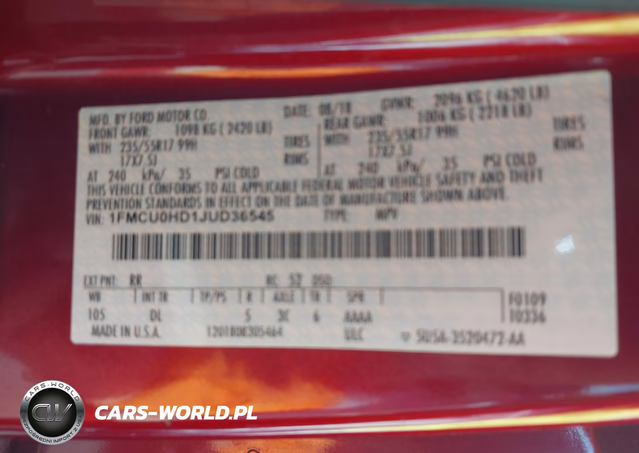2018 Ford Escape Sel VIN:1FMCU0HD1JUD36545 - 9