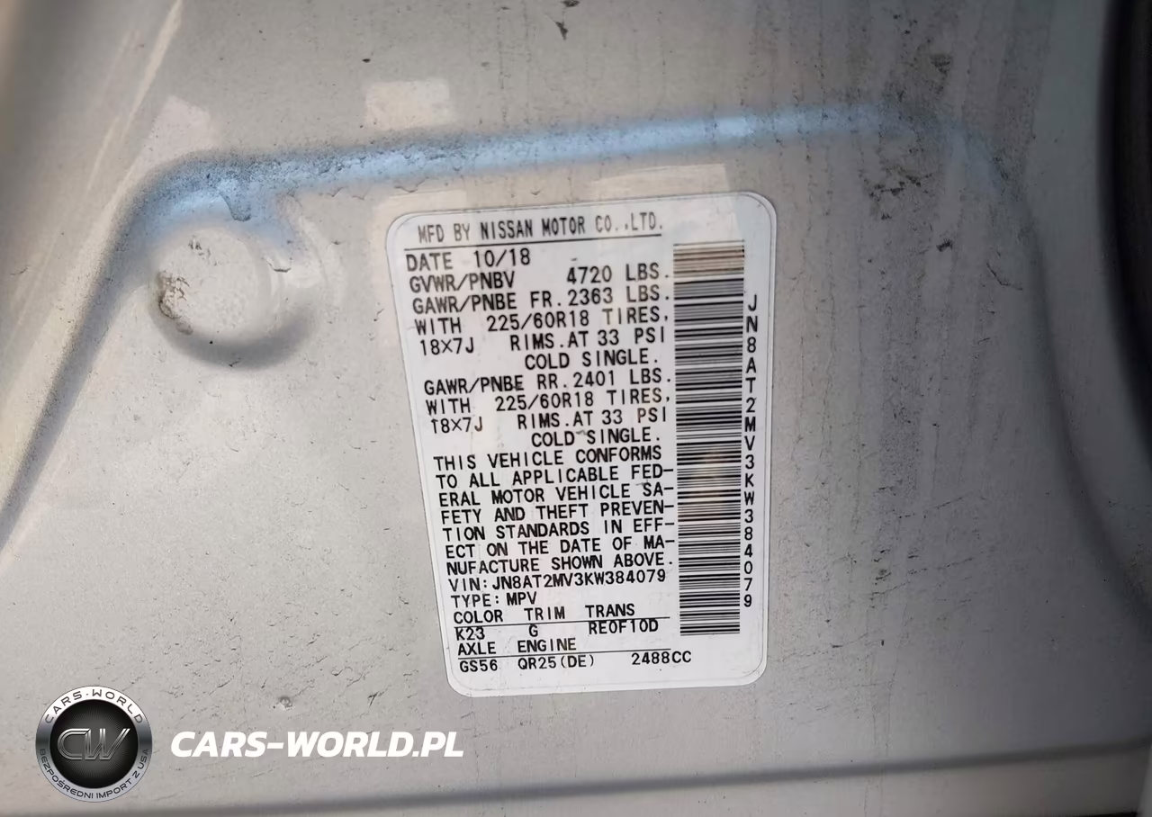 2019 Nissan Rogue Sv VIN:JN8AT2MV3KW384079 - 9
