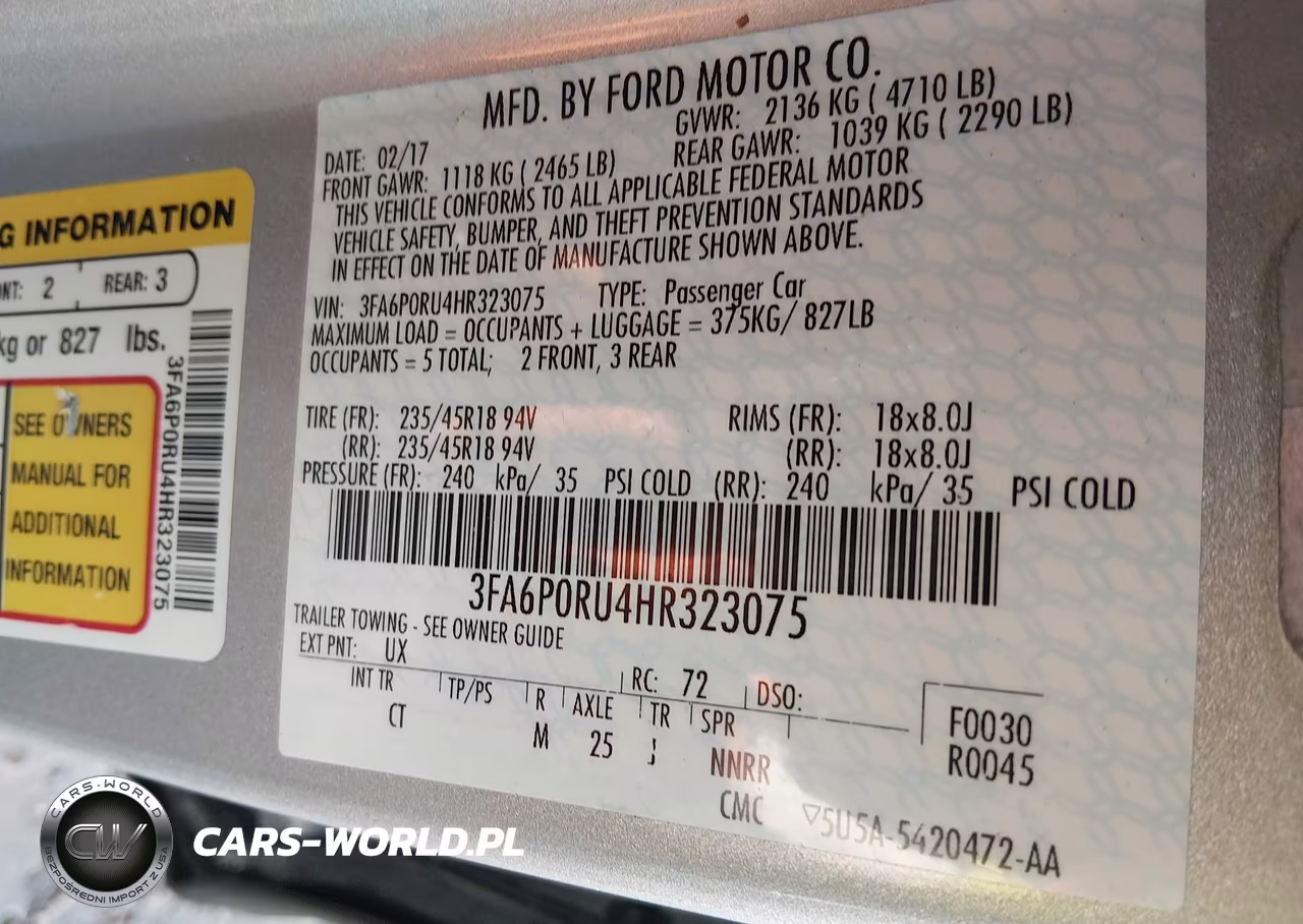2017 Ford Fusion Hybrid Titanium VIN:3FA6P0RU4HR323075 - 9