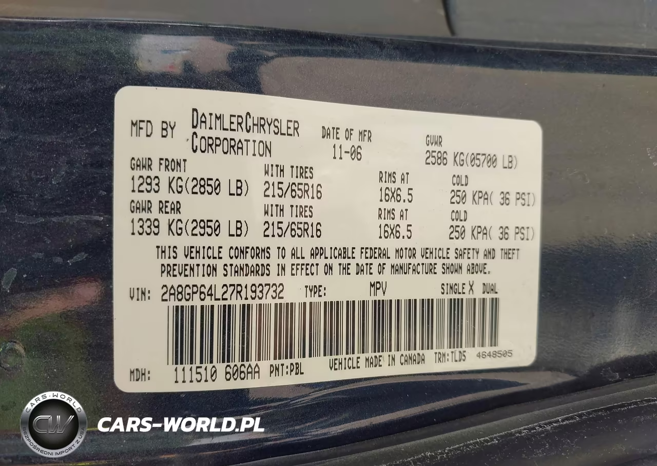 2007 Chrysler Town & Country Limited VIN:2A8GP64L27R193732 - 9