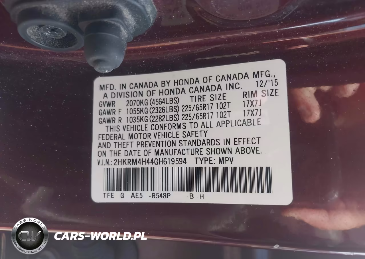 2016 Honda Cr-V Se VIN:2HKRM4H44GH619594 - 9