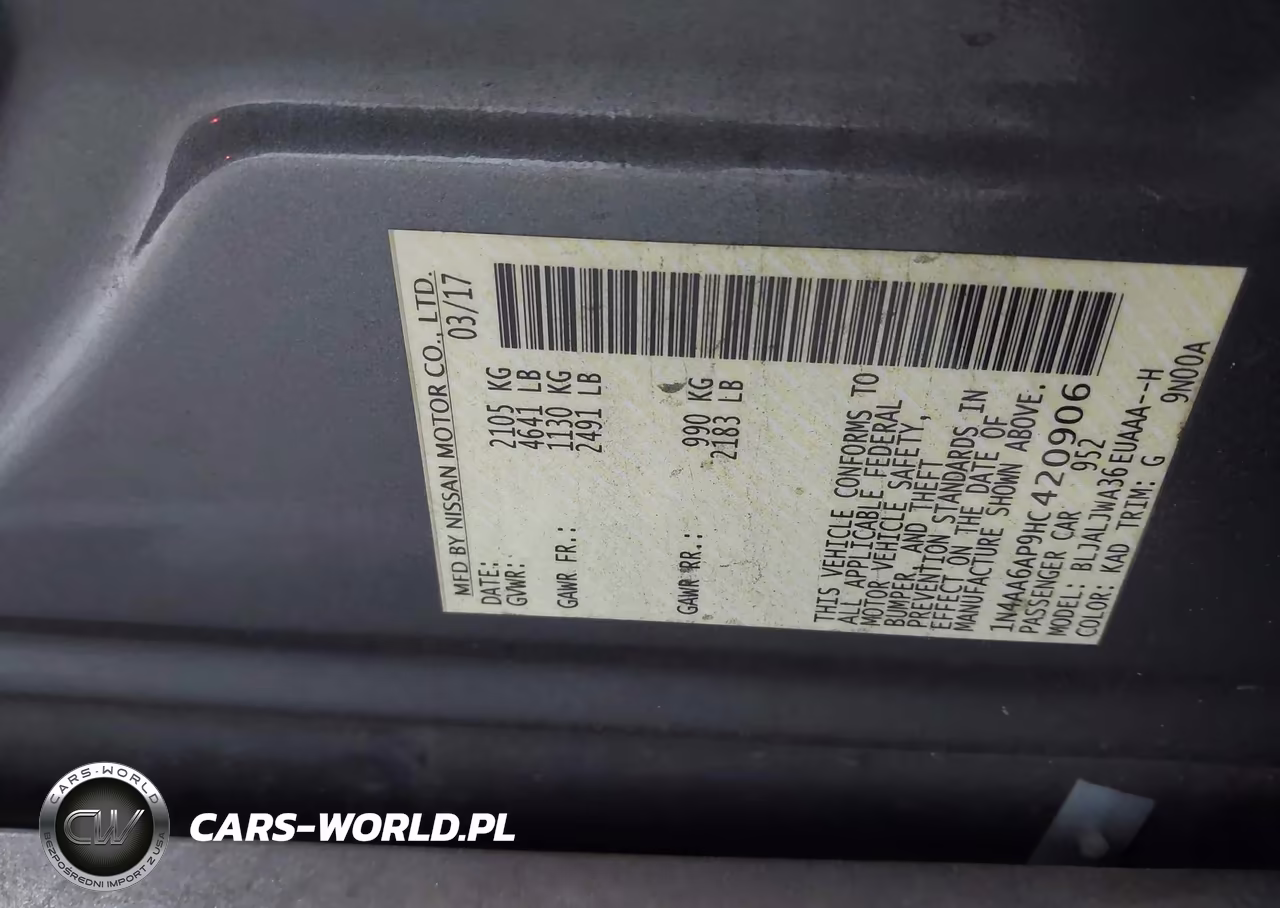 2017 Nissan Maxima 3.5 Sv VIN:1N4AA6AP9HC420906 - 9