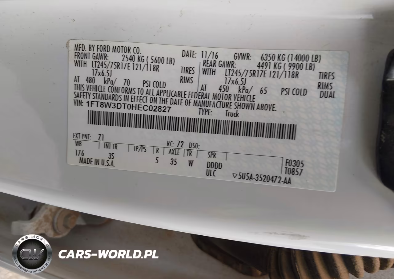 2017 Ford F-350 Xlt VIN:1FT8W3DT0HEC02827 - 8