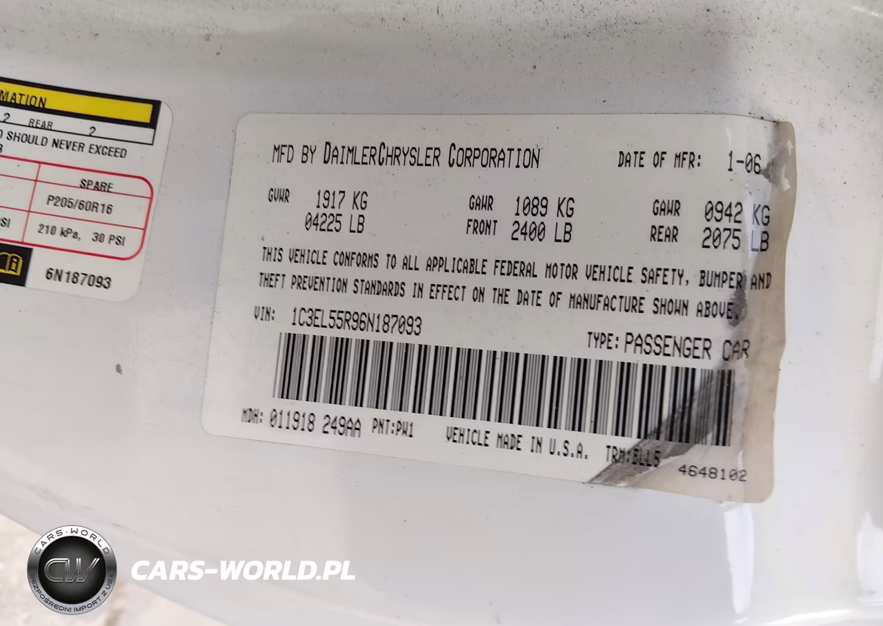 2006 Chrysler Sebring Touring VIN:1C3EL55R96N187093 - 9