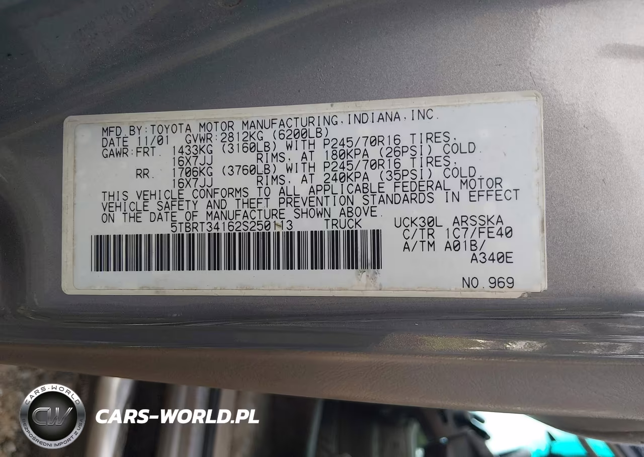 2002 Toyota Tundra Sr5 V8 VIN:5TBRT34162S250113 - 9