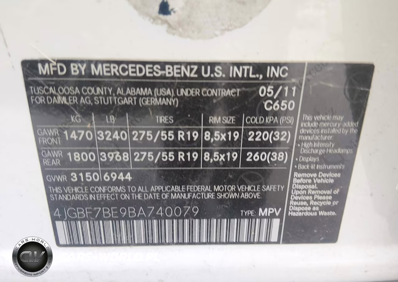 2011 Mercedes-Benz Gl 450 4Matic VIN:4JGBF7BE9BA740079 - 9