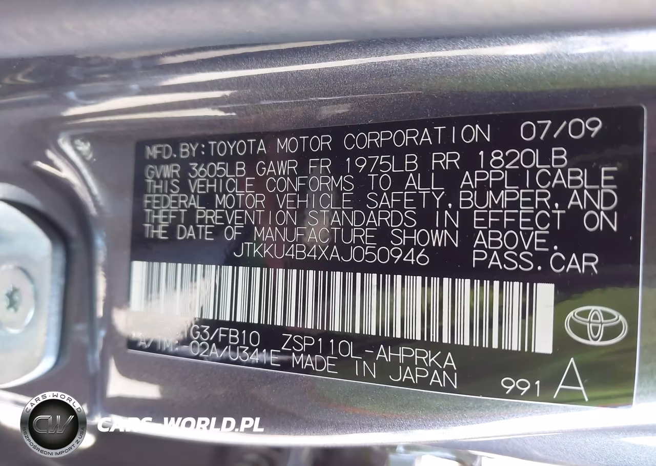 2010 Scion Xd VIN:JTKKU4B4XAJ050946 - 9