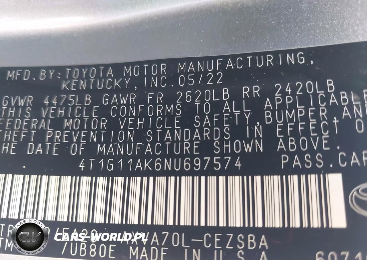 2022 Toyota Camry Se VIN:4T1G11AK6NU697574 - 9