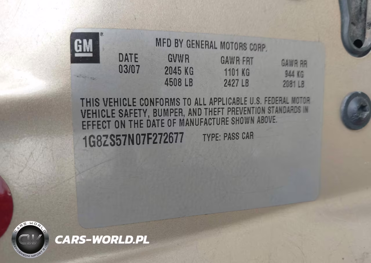 2007 Saturn Aura Xe VIN:1G8ZS57N07F272677 - 9