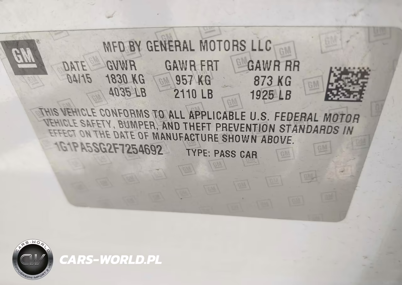 2015 Chevrolet Cruze Ls Auto VIN:1G1PA5SG2F7254692 - 9