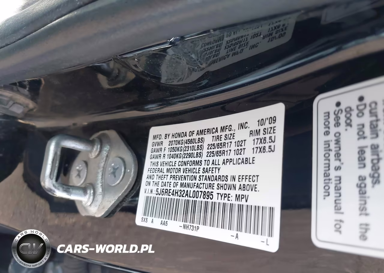 2010 Honda Cr-V Lx VIN:5J6RE4H32AL007895 - 9