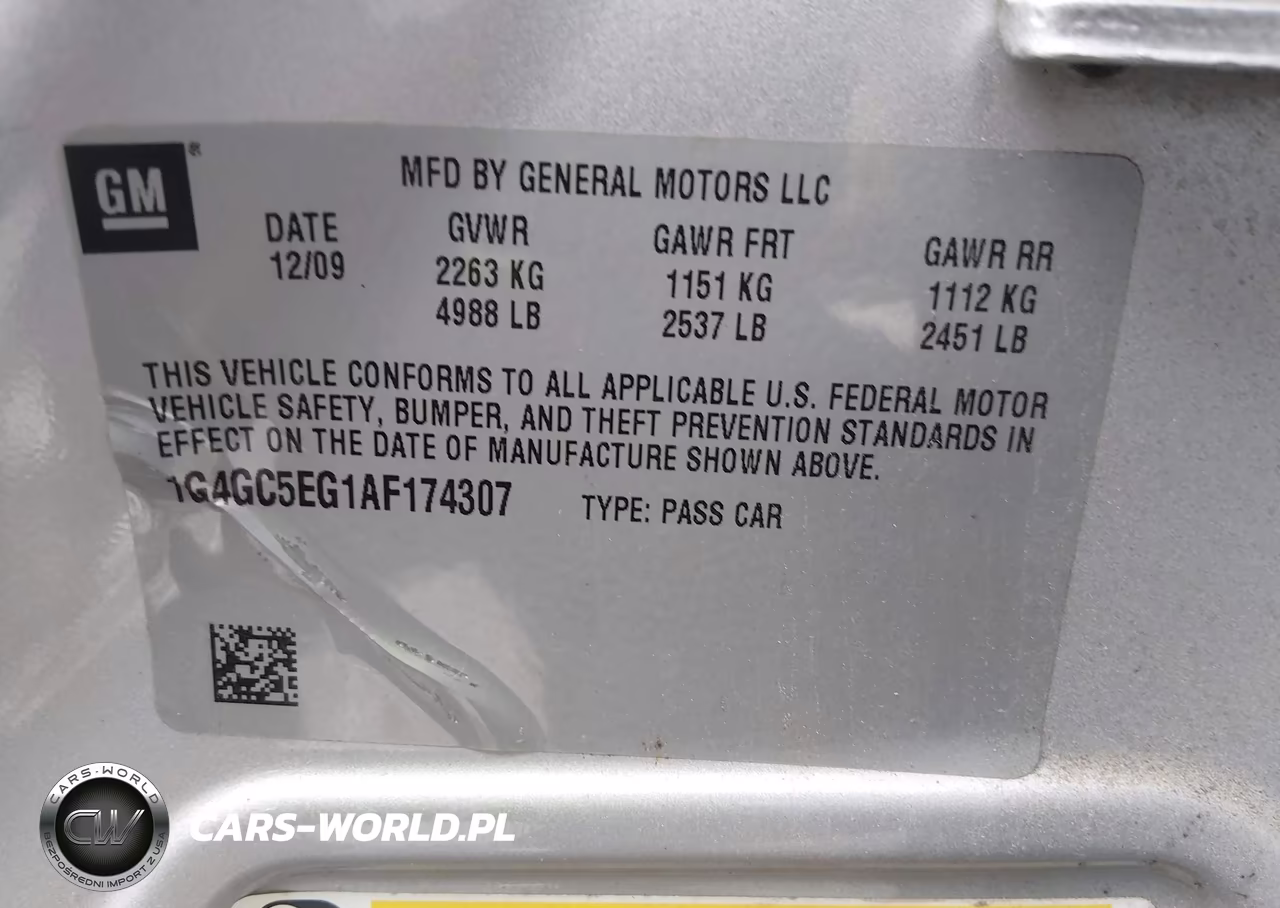 2010 Buick Lacrosse Cxl VIN:1G4GC5EG1AF174307 - 9