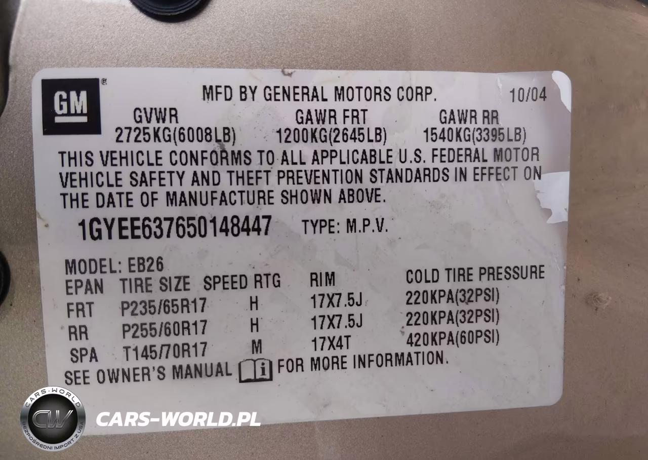 2005 Cadillac Srx V6 VIN:1GYEE637650148447 - 9