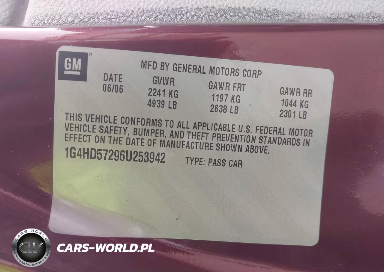 2006 Buick Lucerne Cxl VIN:1G4HD57296U253942 - 9
