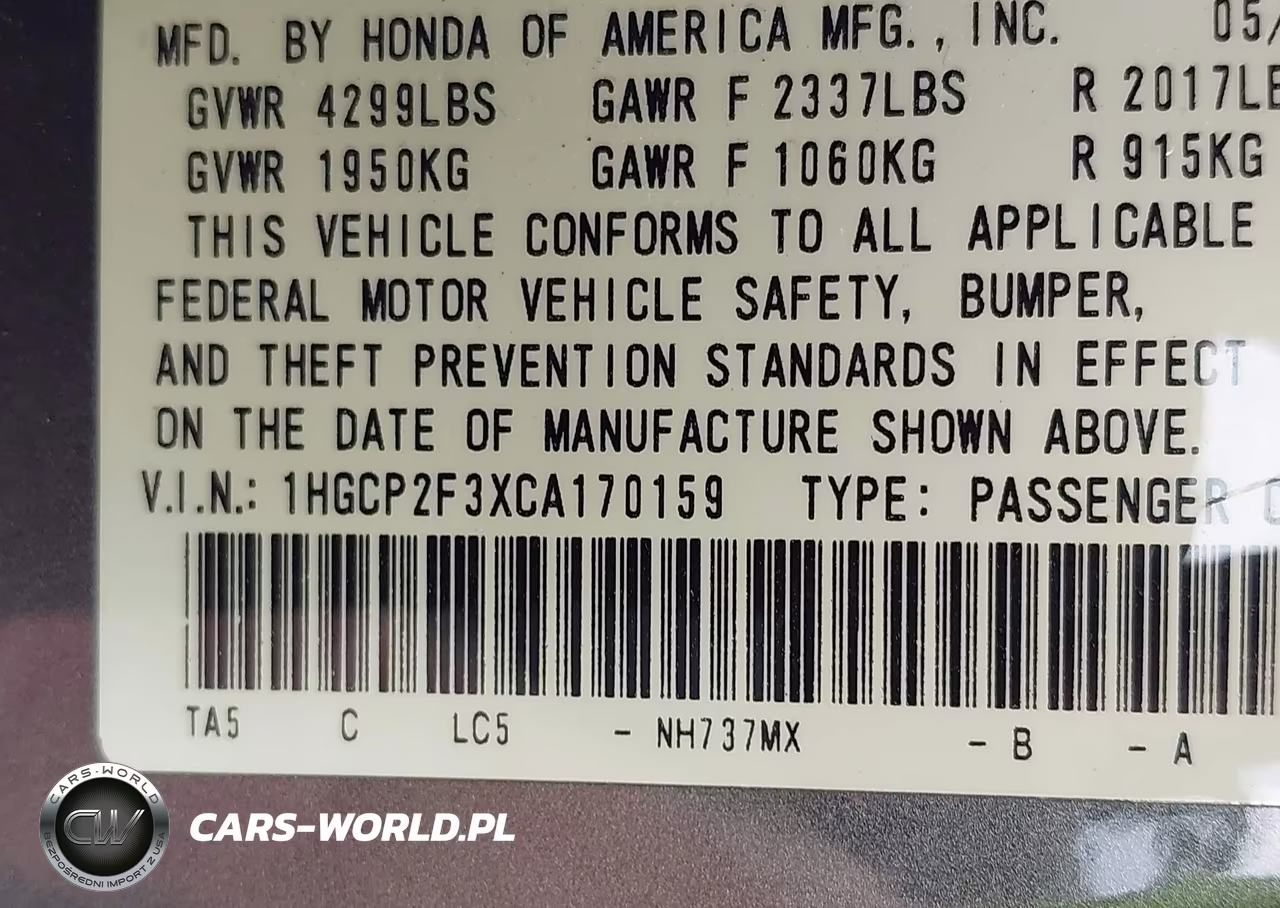 2012 Honda Accord Sdn Lx VIN:1HGCP2F3XCA170159 - 9