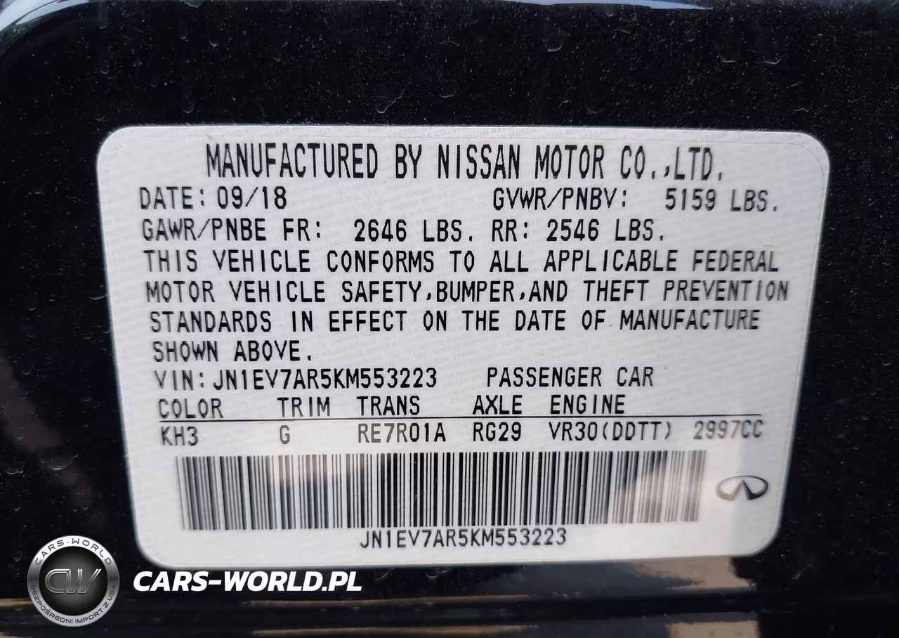 2019 Infiniti Q50 3.0T Luxe VIN:JN1EV7AR5KM553223 - 9