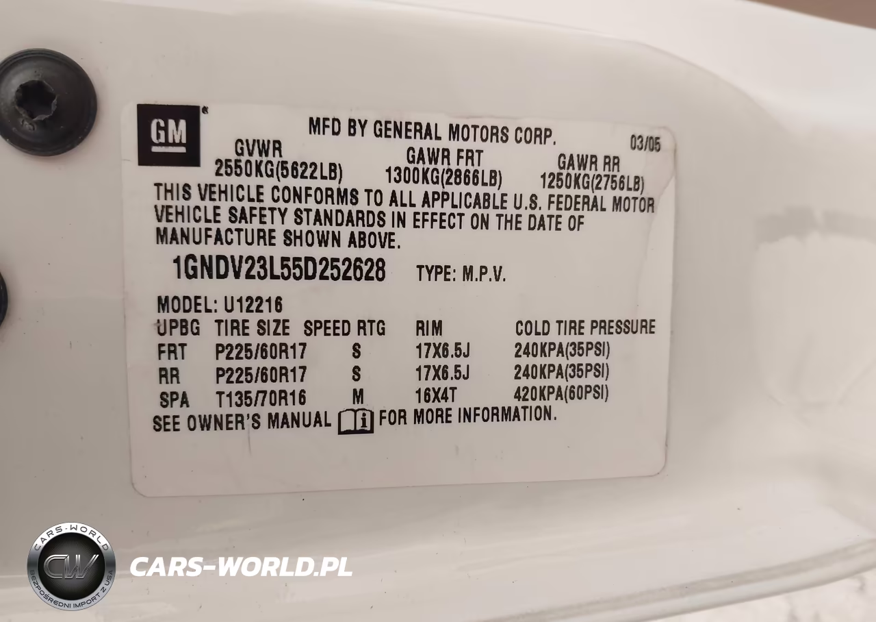2005 Chevrolet Uplander Ls VIN:1GNDV23L55D252628 - 9