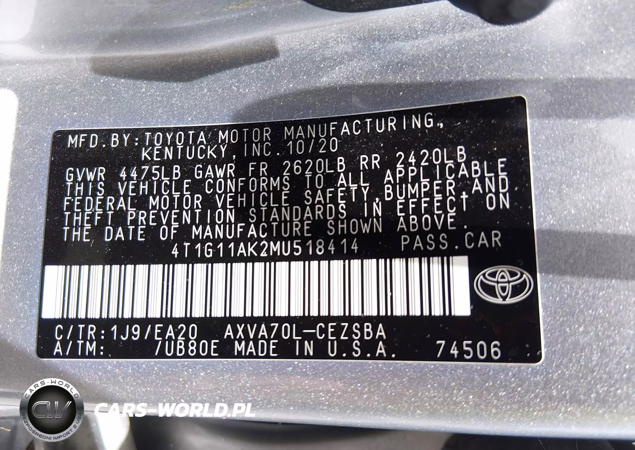 2021 Toyota Camry Se VIN:4T1G11AK2MU518414 - 9