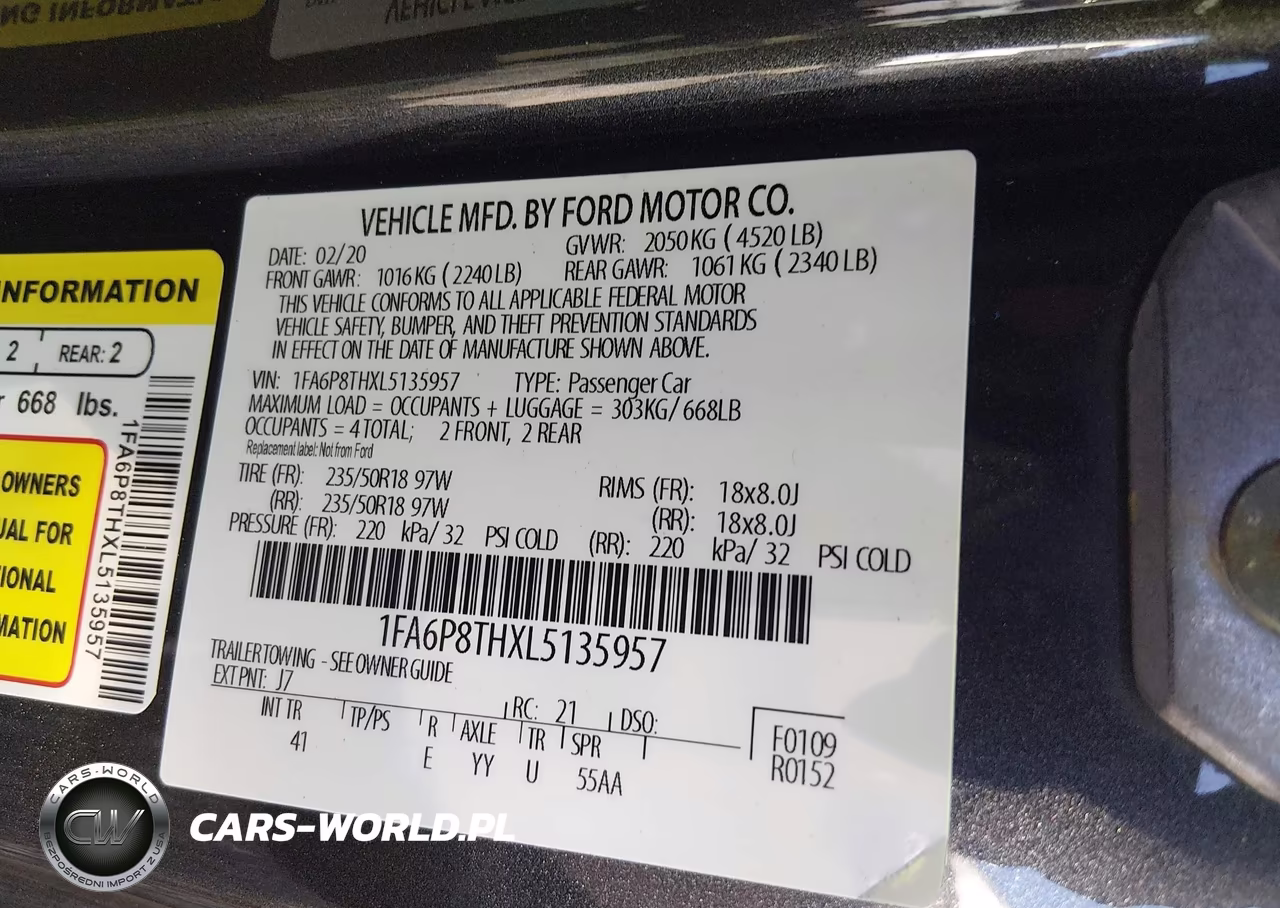 2020 Ford Mustang Ecoboost Premium Fastback VIN:1FA6P8THXL5135957 - 9