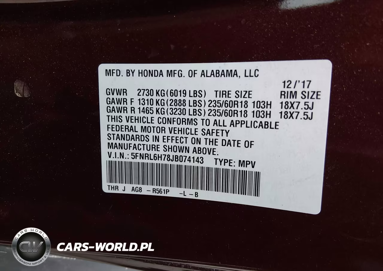 2018 Honda Odyssey Ex-L VIN:5FNRL6H78JB074143 - 9