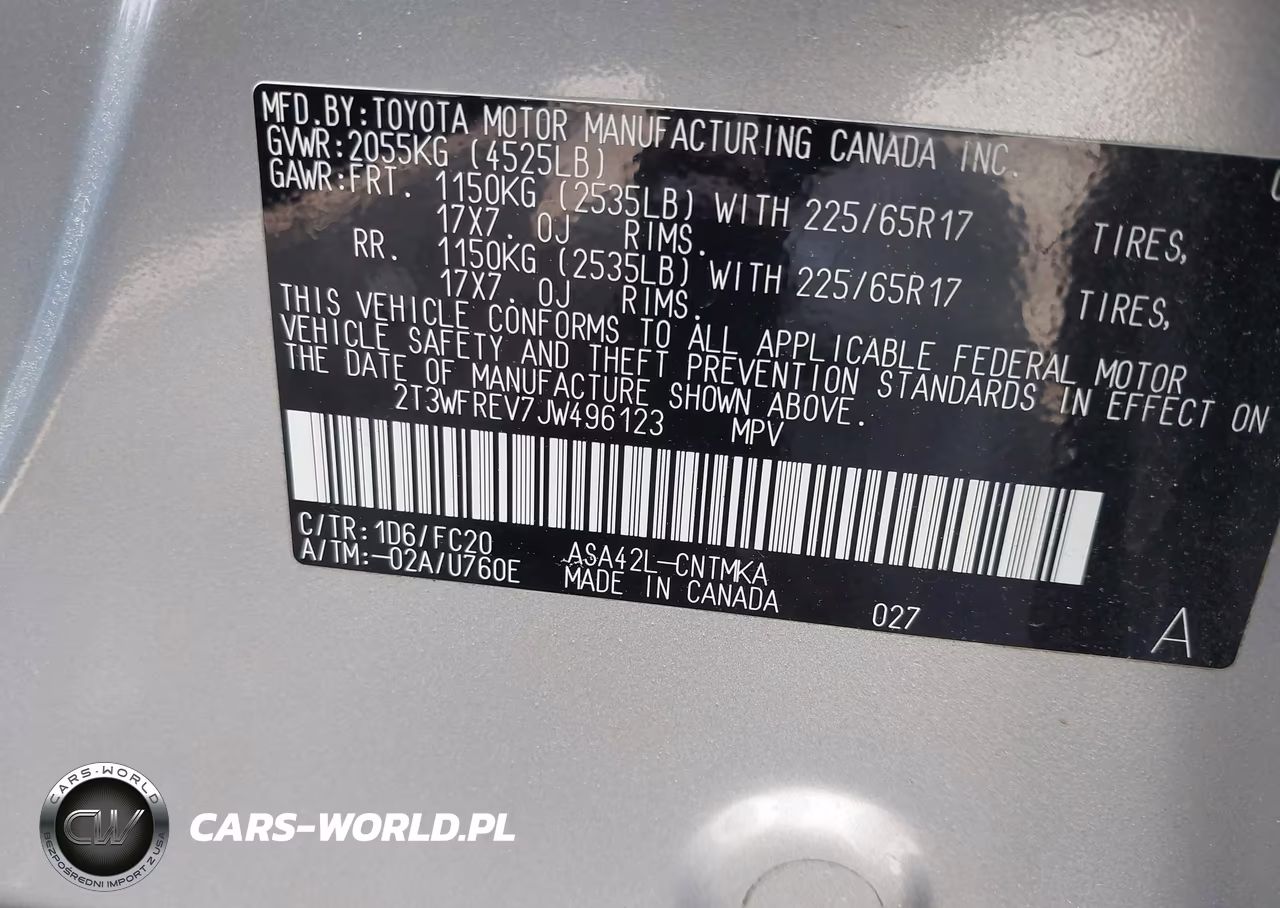 2018 Toyota Rav4 Xle VIN:2T3WFREV7JW496123 - 9