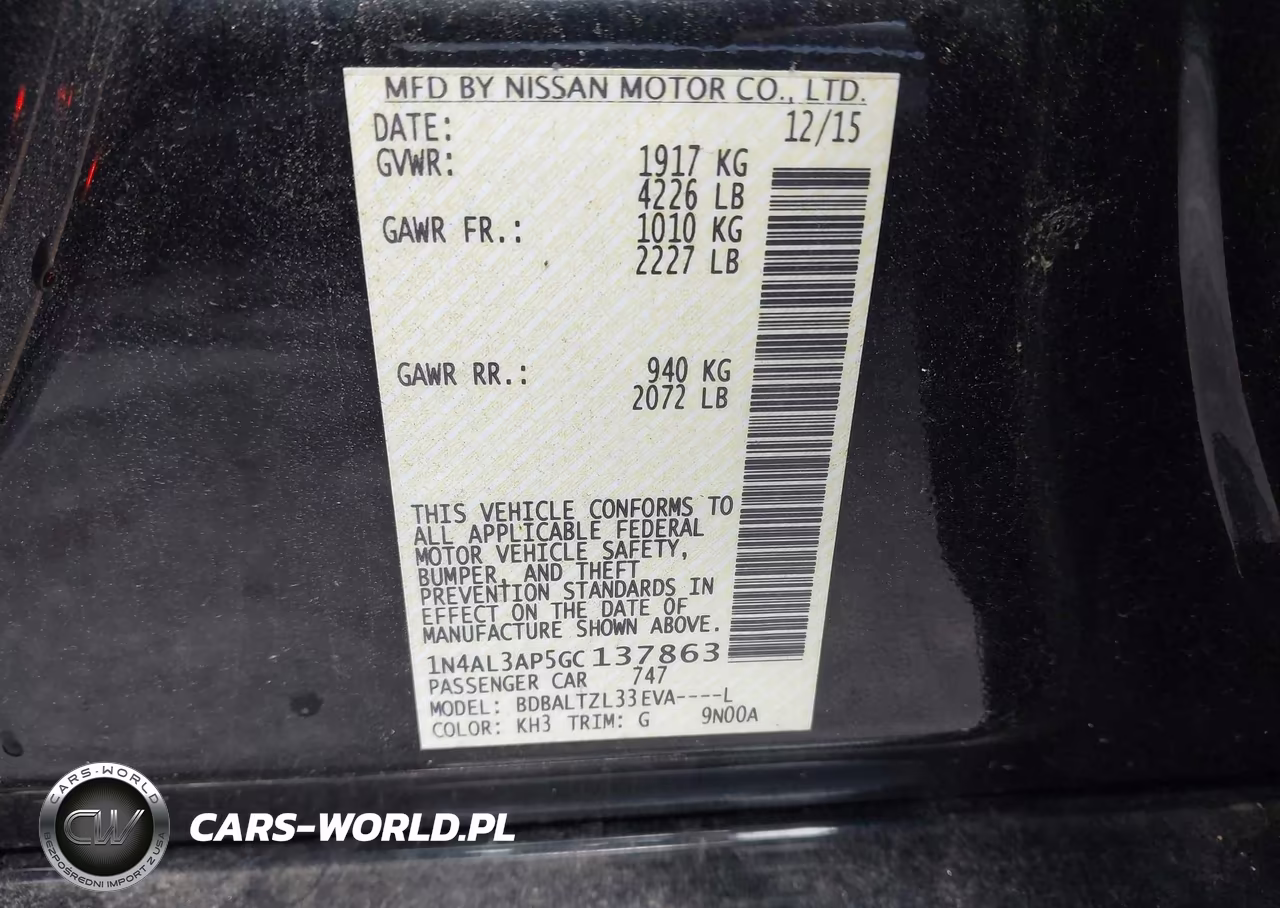 2016 Nissan Altima 2.5 Sl VIN:1N4AL3AP5GC137863 - 9