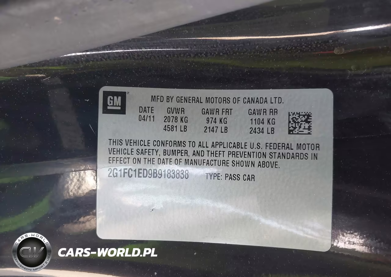 2011 Chevrolet Camaro 2Lt VIN:2G1FC1ED9B9183838 - 9