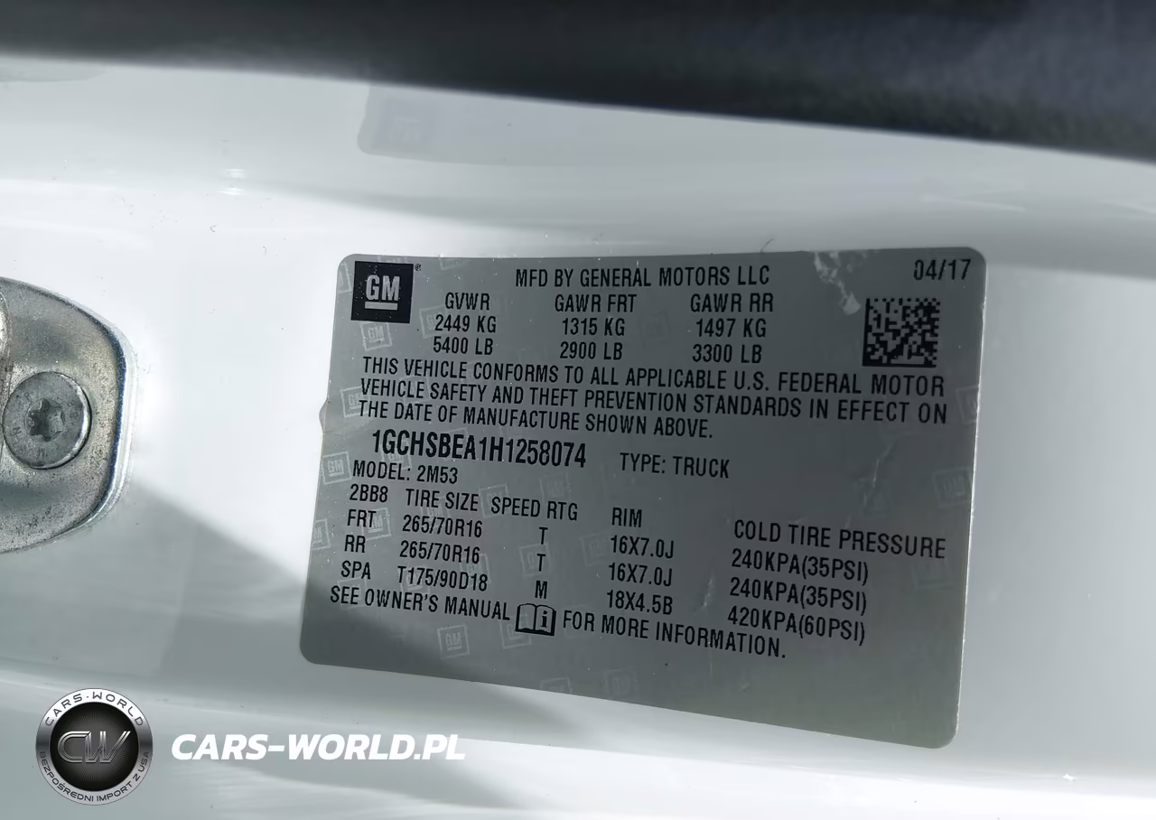2017 Chevrolet Colorado 2Wd Wt VIN:1GCHSBEA1H1258074 - 9