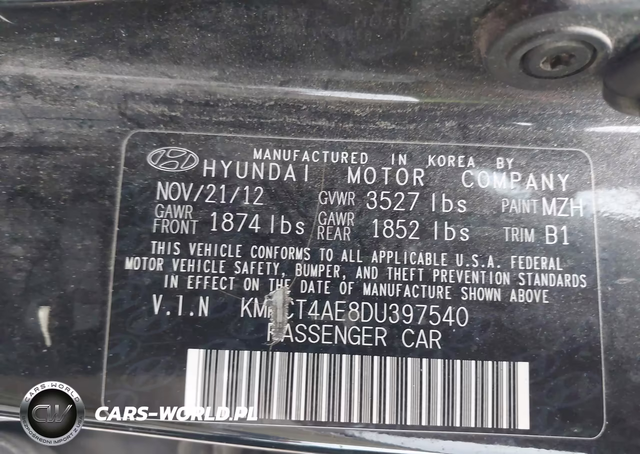 2013 Hyundai Accent Gls VIN:KMHCT4AE8DU397540 - 9