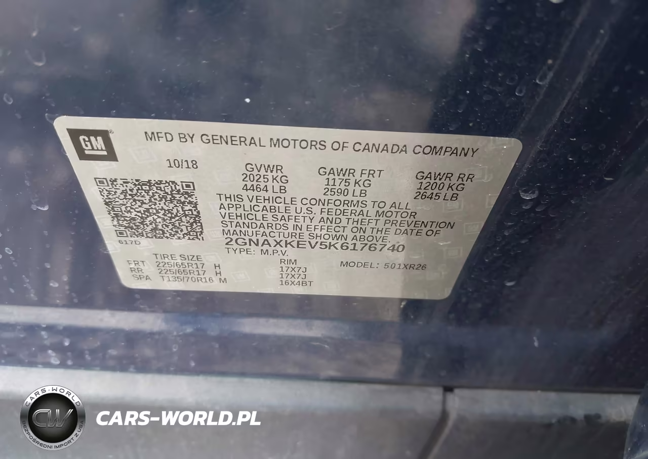 2019 Chevrolet Equinox Lt VIN:2GNAXKEV5K6176740 - 9