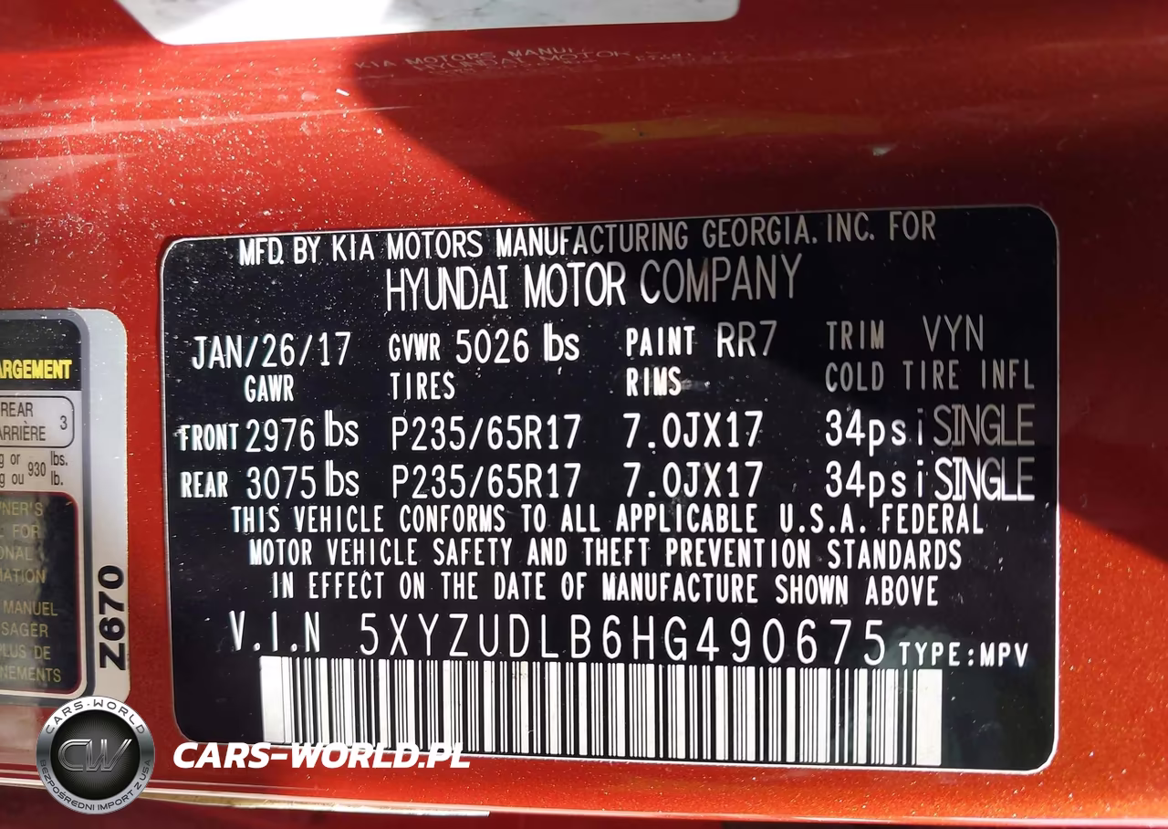 2017 Hyundai Santa Fe Sport 2.4L VIN:5XYZUDLB6HG490675 - 9