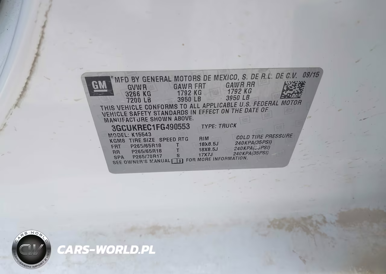 2015 Chevrolet Silverado 1500 Lt VIN:3GCUKREC1FG490553 - 9