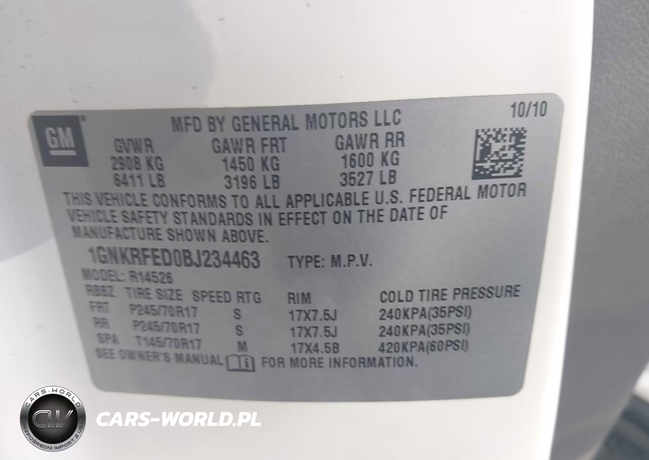 2011 Chevrolet Traverse Ls VIN:1GNKRFED0BJ234463 - 9