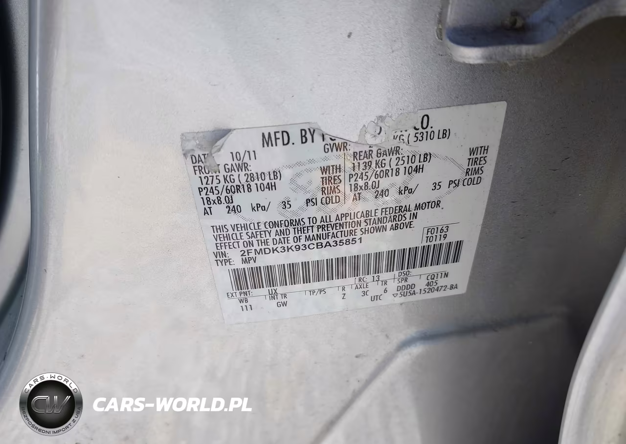 2012 Ford Edge Limited VIN:2FMDK3K93CBA35851 - 9