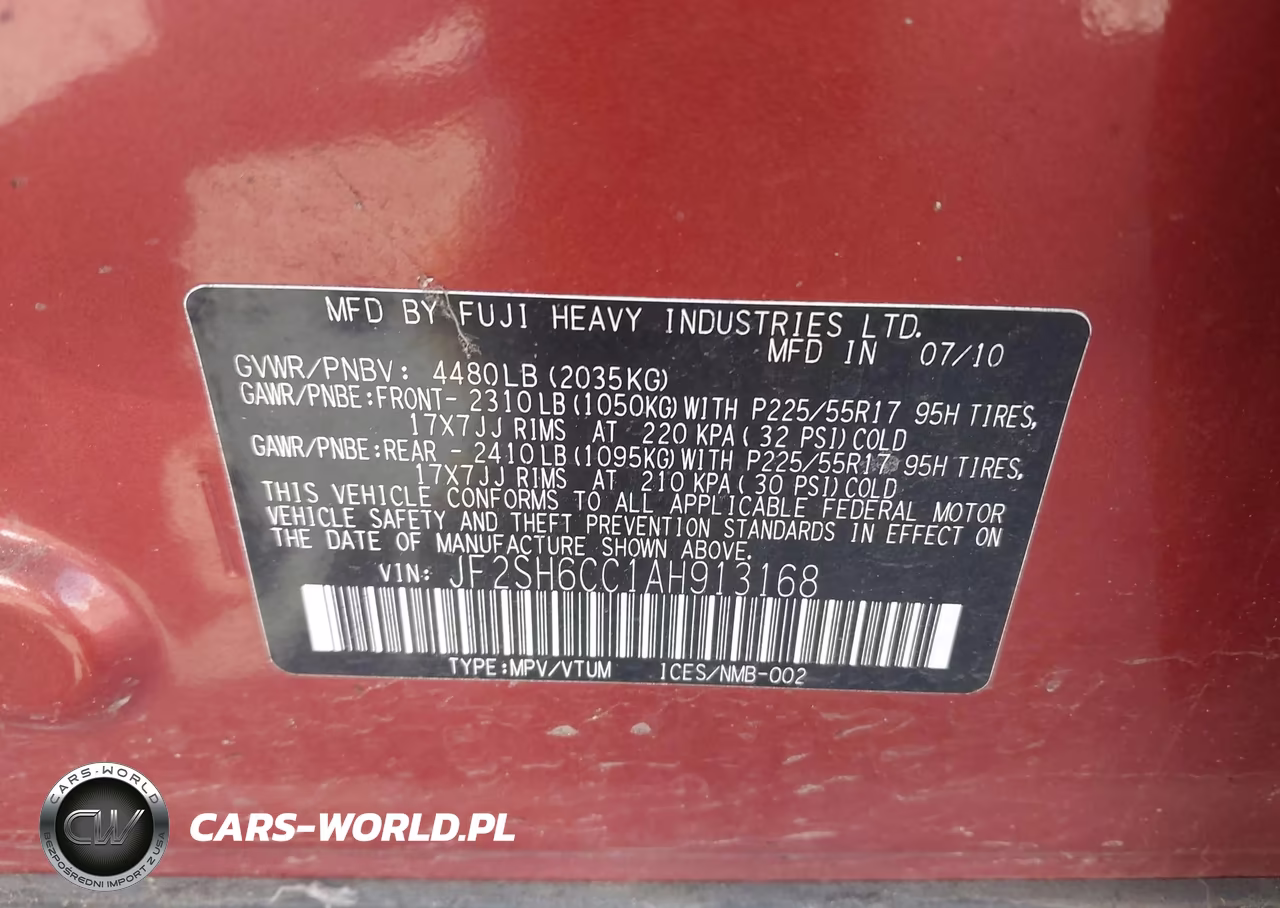 2010 Subaru Forester 2.5X Premium VIN:JF2SH6CC1AH913168 - 9