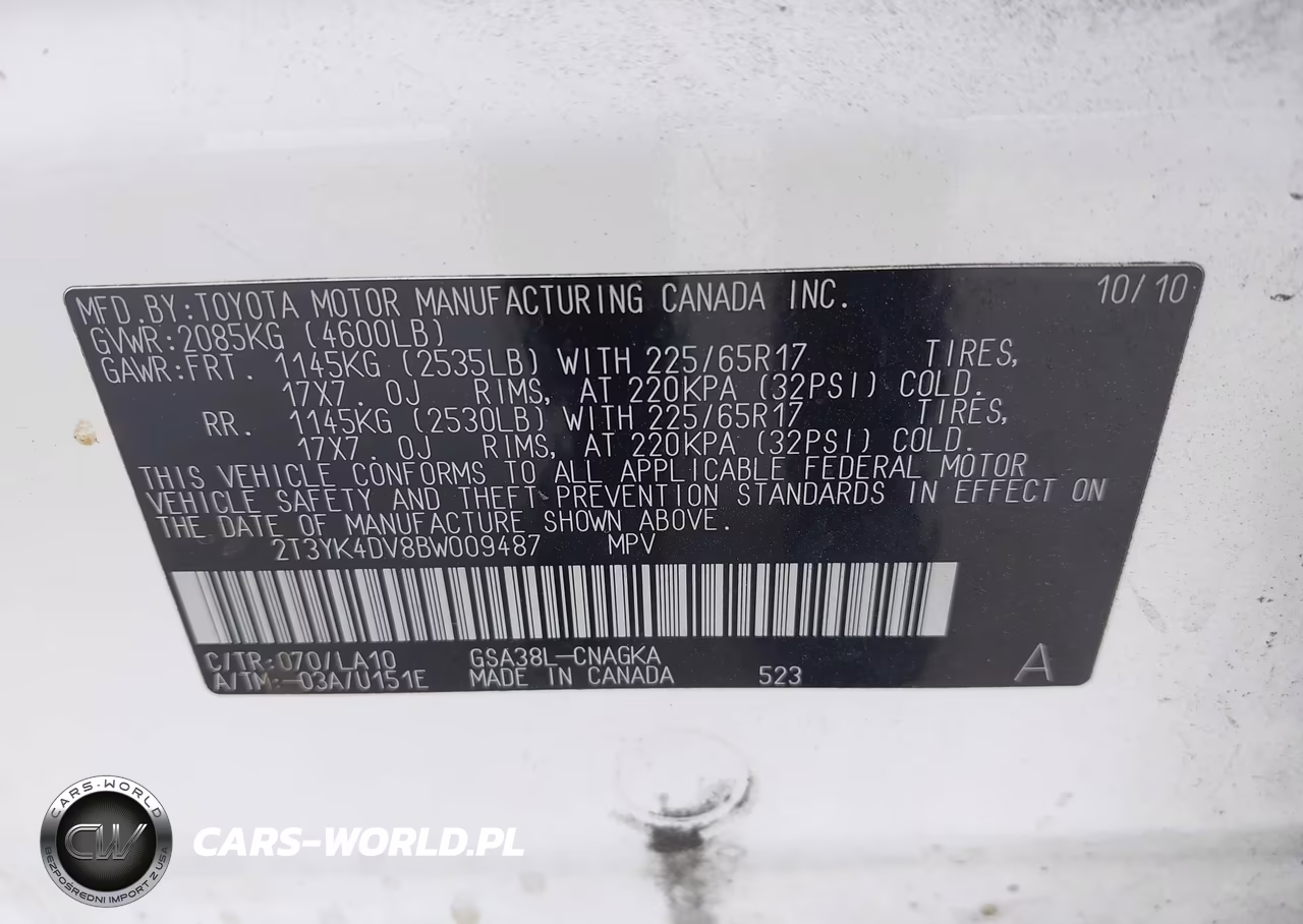 2011 Toyota Rav4 Limited V6 VIN:2T3YK4DV8BW009487 - 9