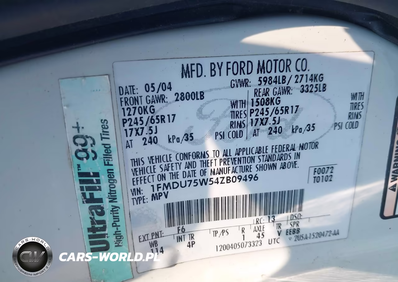 2004 Ford Explorer Limited VIN:1FMDU75W54ZB09496 - 9