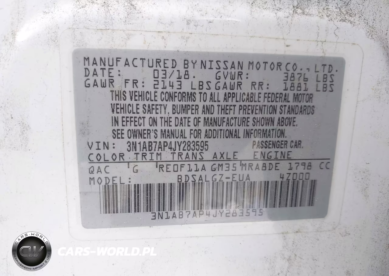 2018 Nissan Sentra Sl VIN:3N1AB7AP4JY283595 - 9