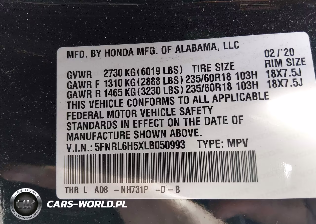 2020 Honda Odyssey Ex VIN:5FNRL6H5XLB050993 - 9