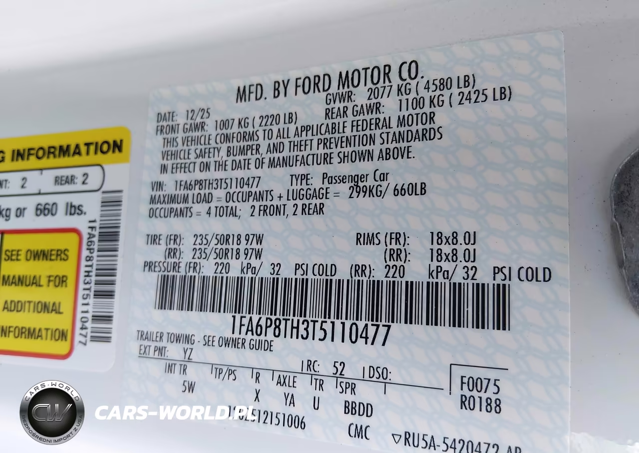 2026 Ford Mustang Ecoboost Premium Fastback VIN:1FA6P8TH3T5110477 - 9