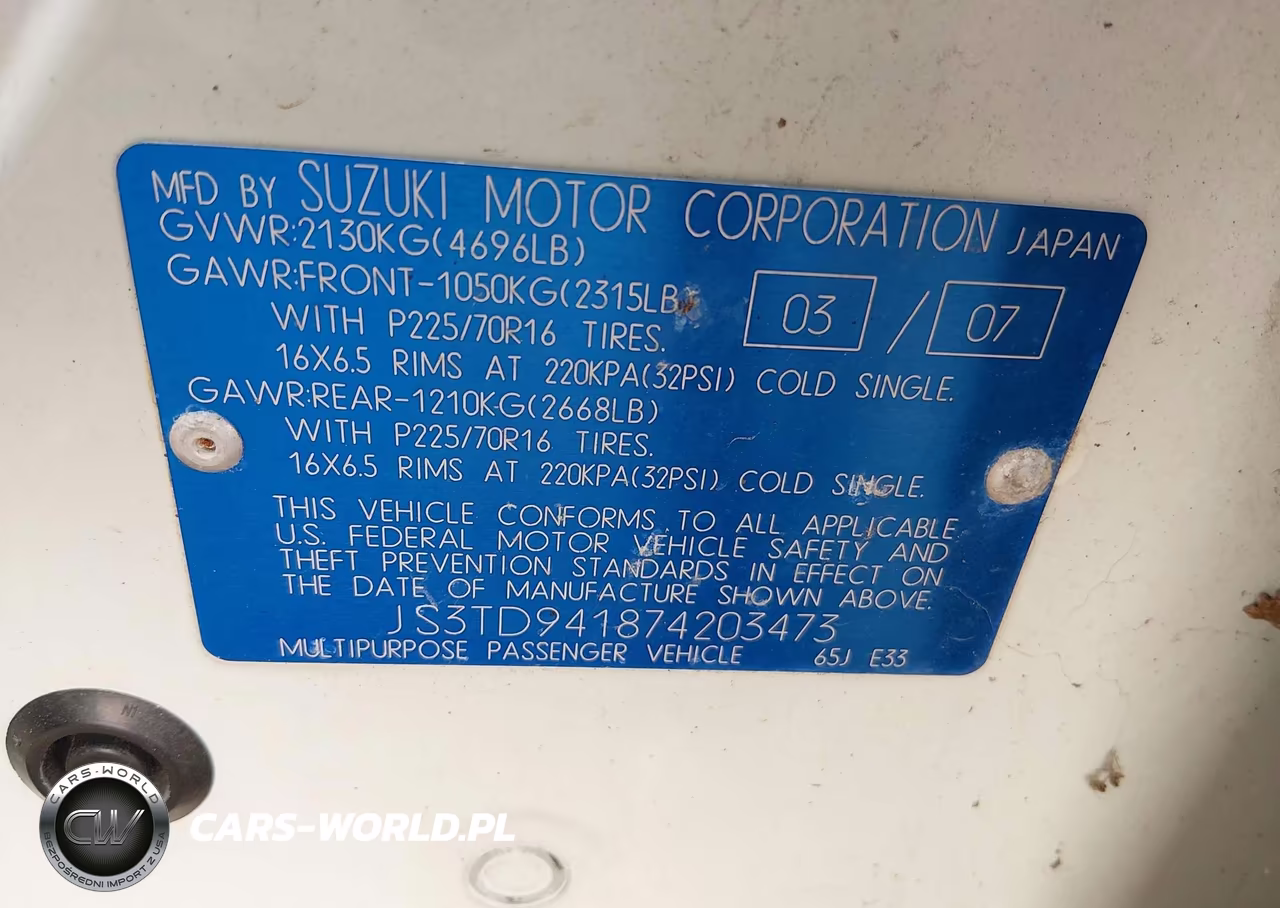 2007 Suzuki Grand Vitara VIN:JS3TD941874203473 - 9