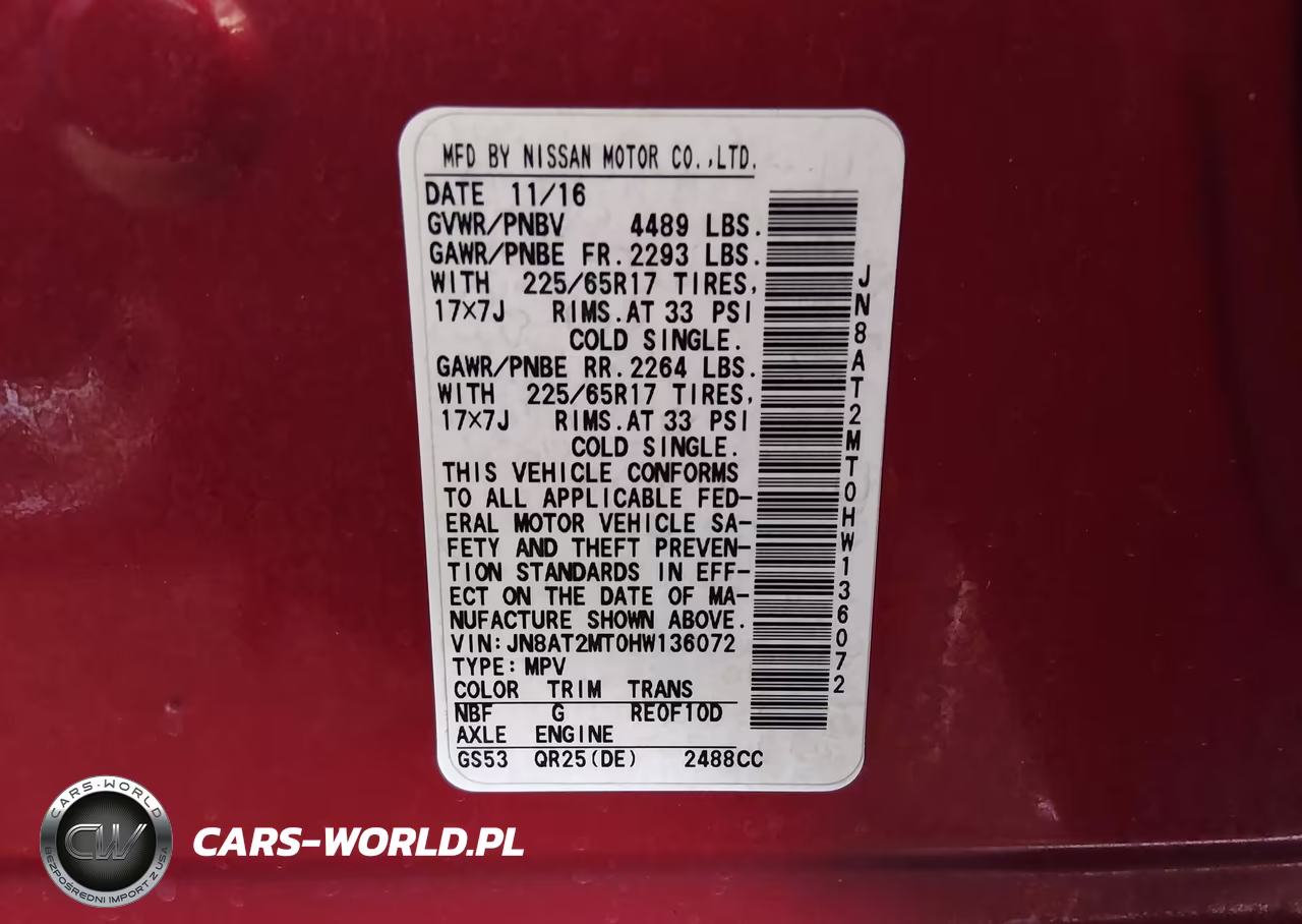 2017 Nissan Rogue Sv VIN:JN8AT2MT0HW136072 - 9