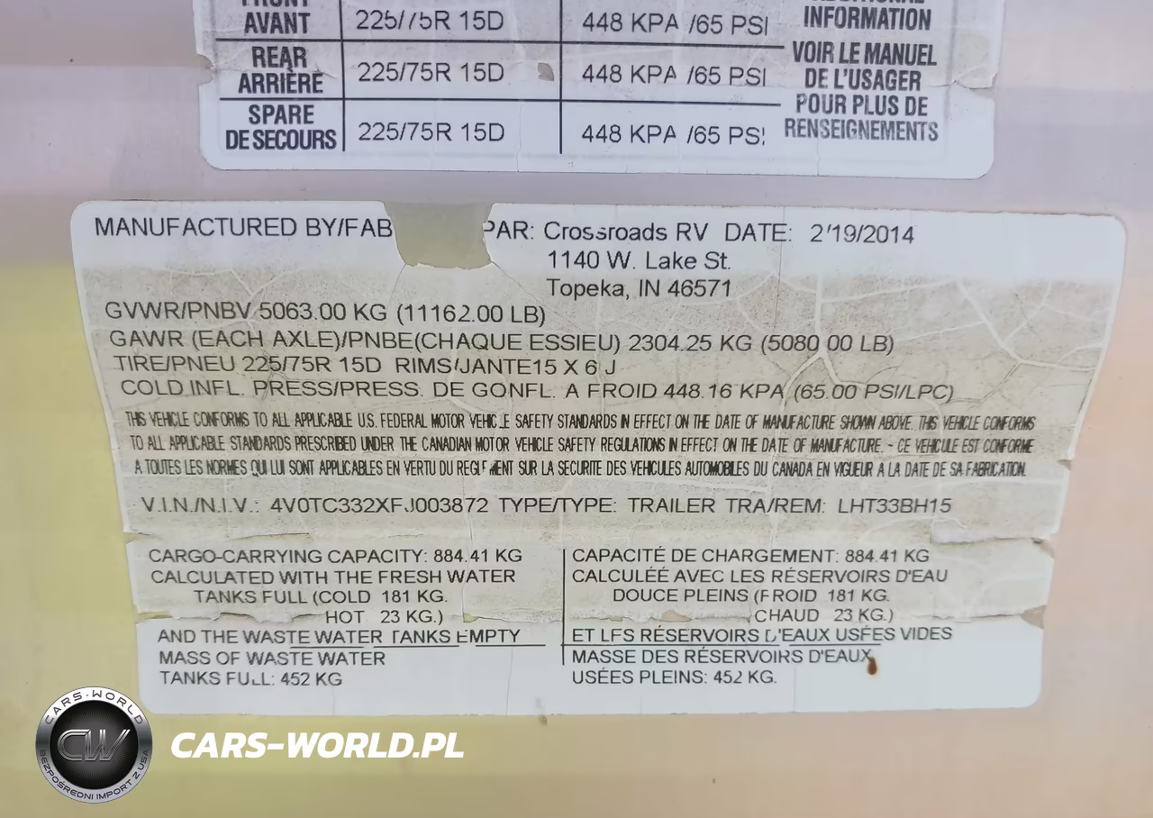 2015 Crossroads Other VIN:4V0TC332XFJ003872 - 9