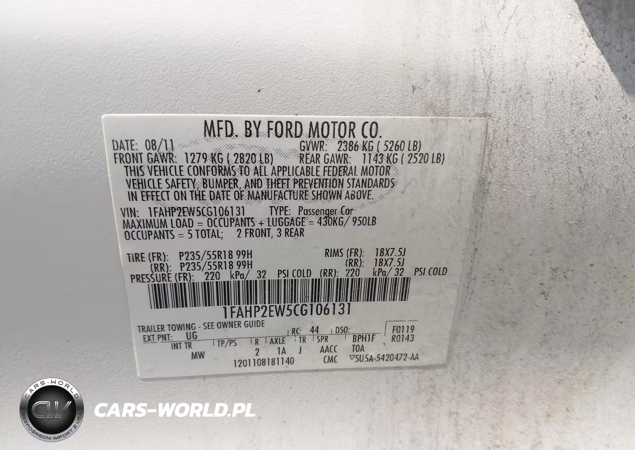 2012 Ford Taurus Sel VIN:1FAHP2EW5CG106131 - 9