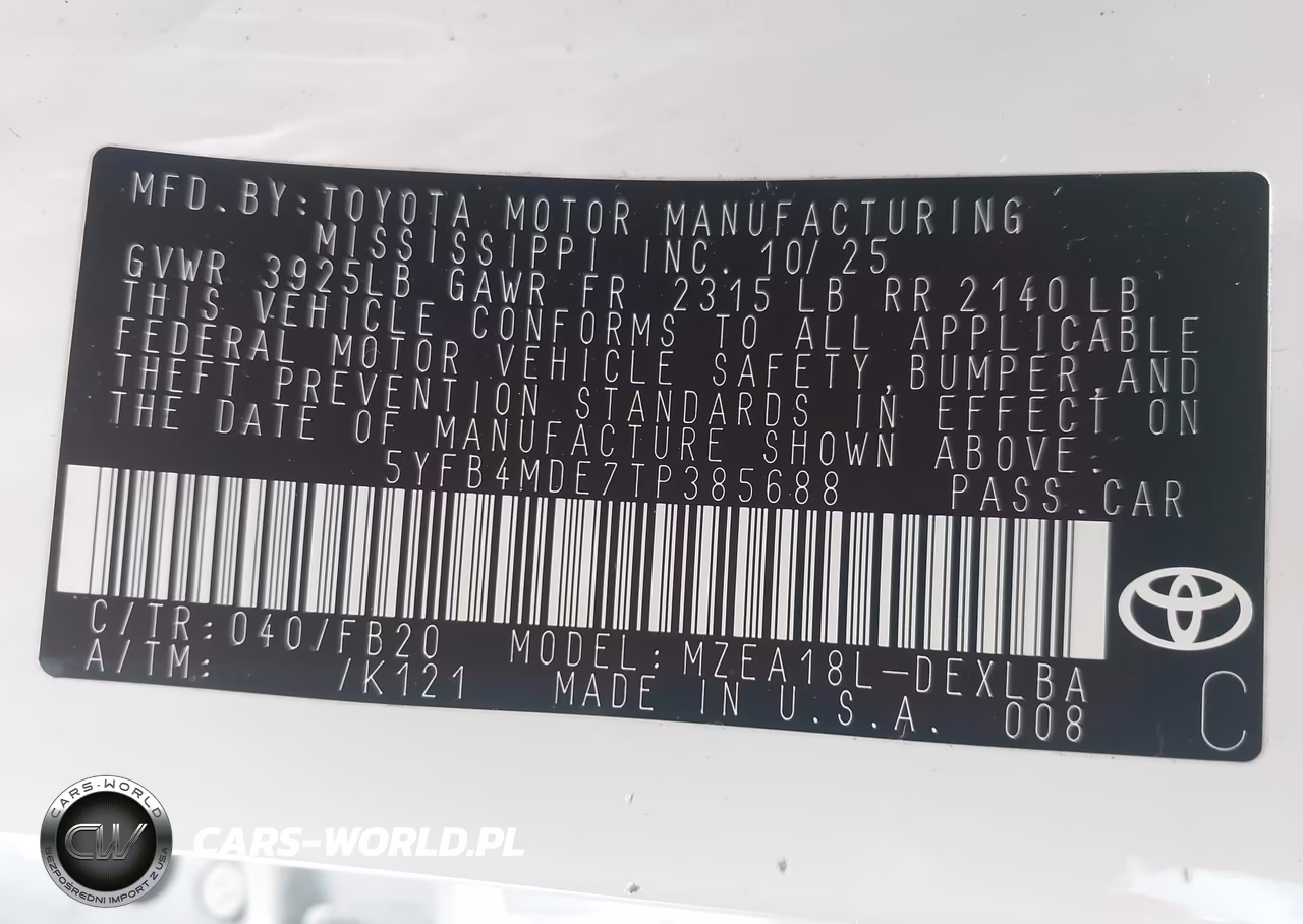 2026 Toyota Corolla Le VIN:5YFB4MDE7TP385688 - 9