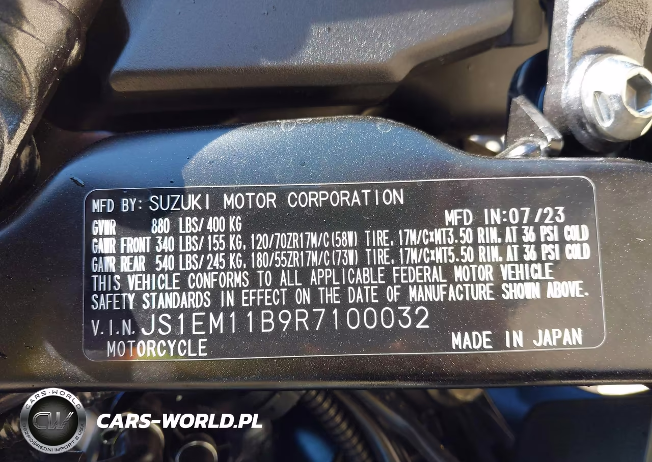 2024 Suzuki Gsx800 R VIN:JS1EM11B9R7100032 - 10