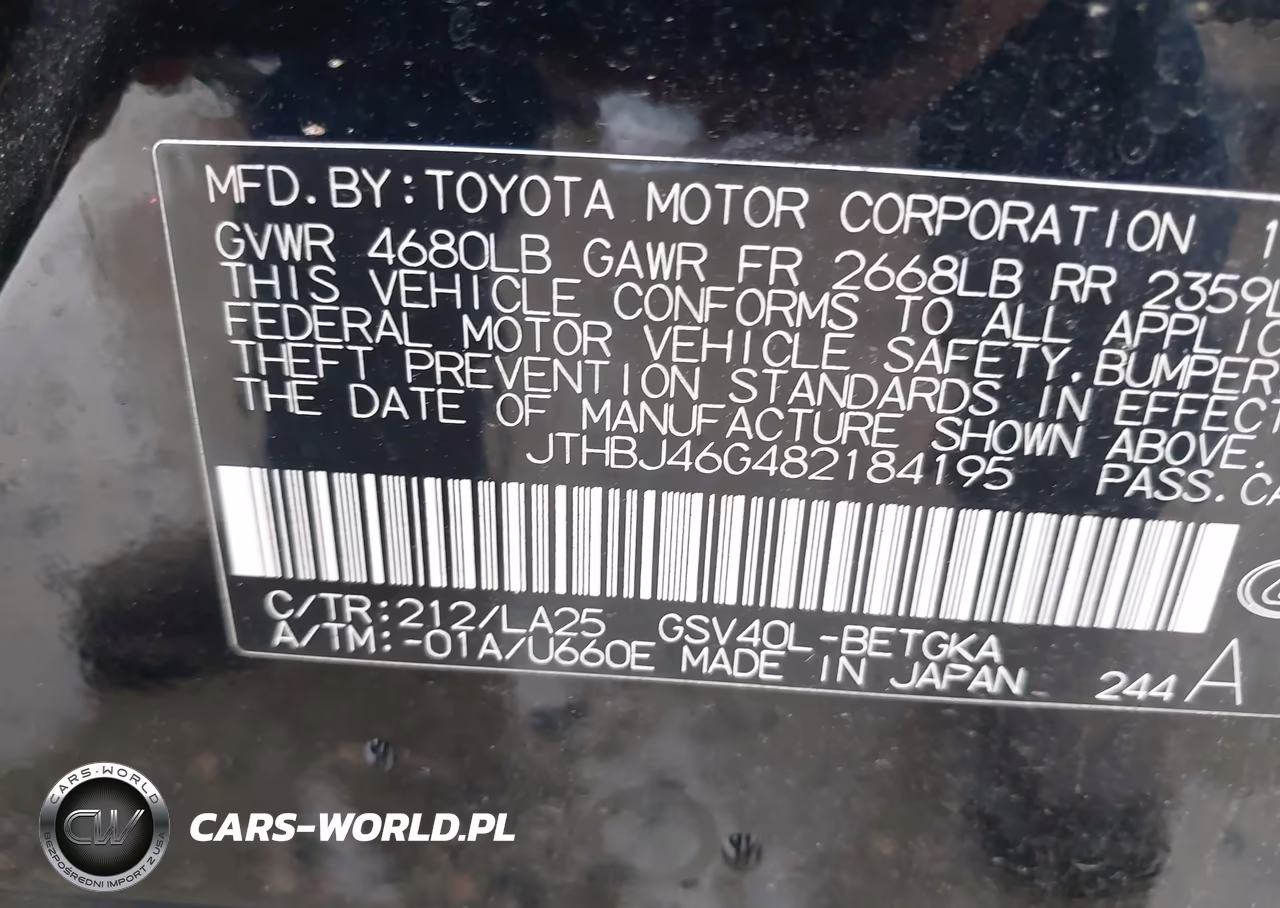 2008 Lexus Es 350 VIN:JTHBJ46G482184195 - 9