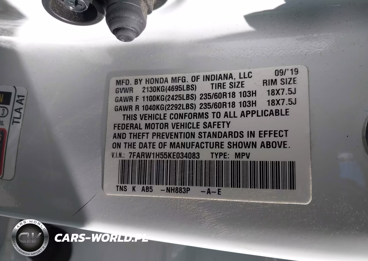 2019 Honda Cr-V Ex VIN:7FARW1H55KE034083 - 9